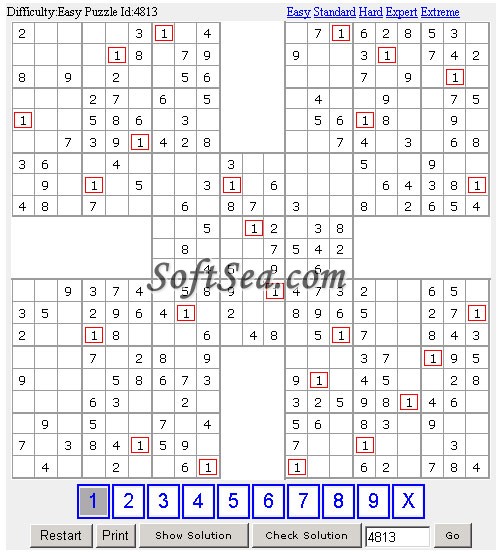 100 Samurai Sudoku Screenshot