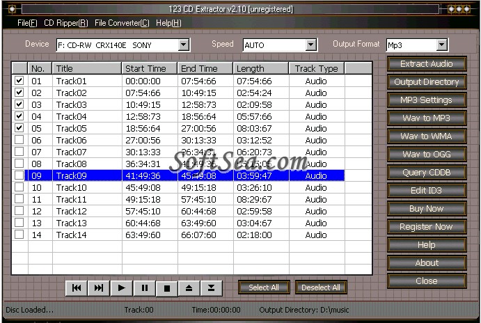 123 CD Extractor Screenshot