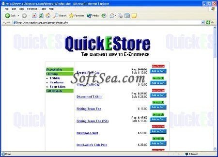 A QuickEStore Screenshot