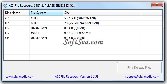 AIC File Recovery Screenshot