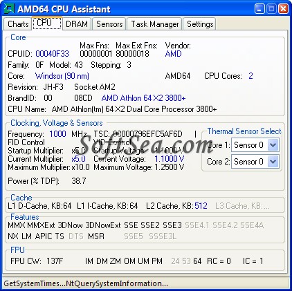AMD64 CPU Assistant Screenshot