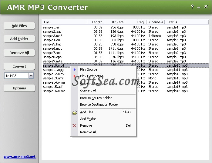 AMR MP3 Converter Screenshot