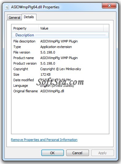 ASIO Windows Media Player Plugin Screenshot