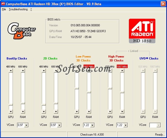 ATI BIOS Editor Screenshot