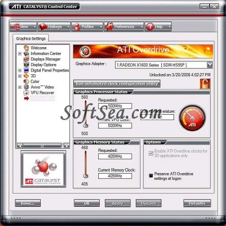 ATI Catalyst Drivers for Windows XP Screenshot