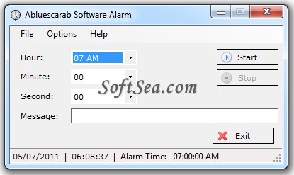 Abluescarab Software Alarm Screenshot