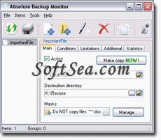 Absolute Backup Monitor Screenshot
