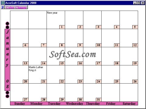 AcreSoft Calendar Screenshot