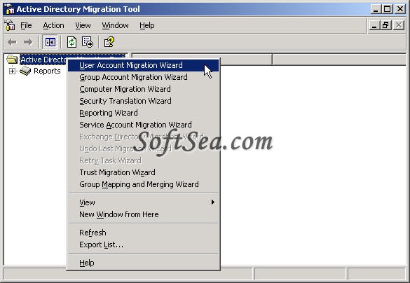 Active Directory Migration Tool Screenshot