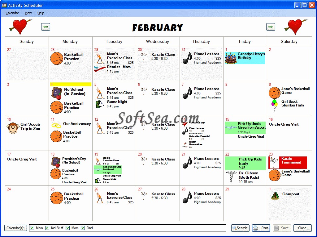 Activity Scheduler Screenshot