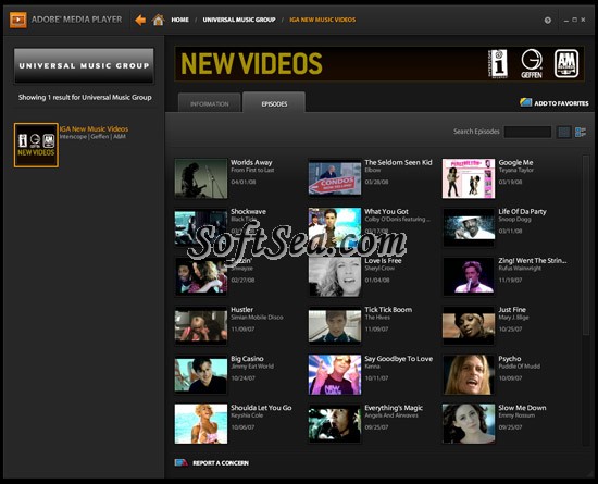 Adobe Media Player Screenshot