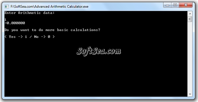 Advanced Arithmetic Calculator Screenshot