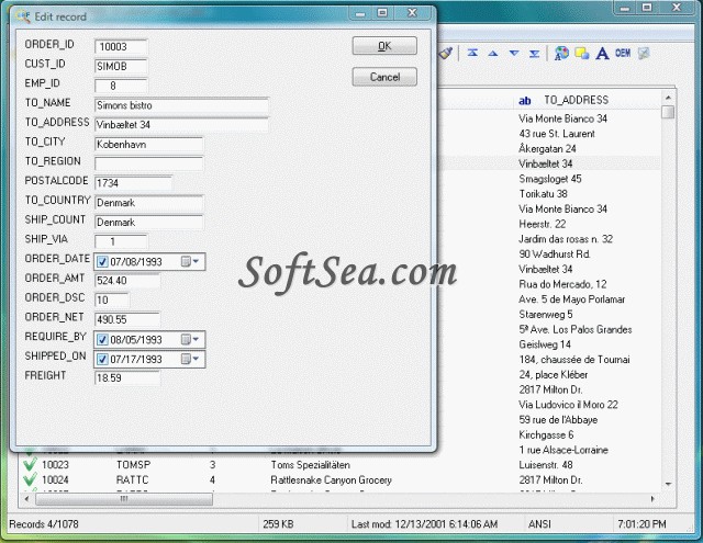 Advanced DBF Editor Screenshot