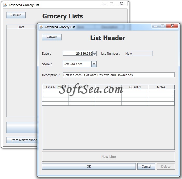 Advanced Grocery List Screenshot