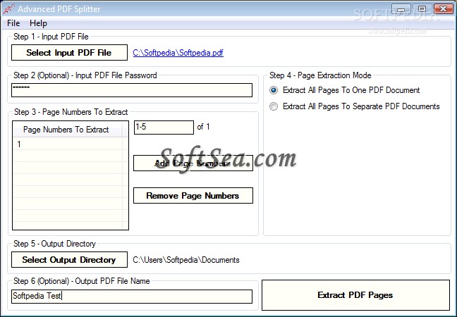 Advanced PDF Splitter Screenshot