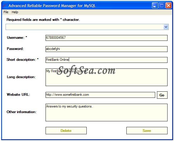 Advanced Reliable Password Manager for MySQL Screenshot