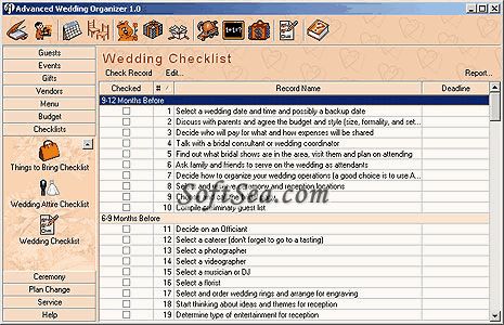 Advanced Wedding Organizer Screenshot