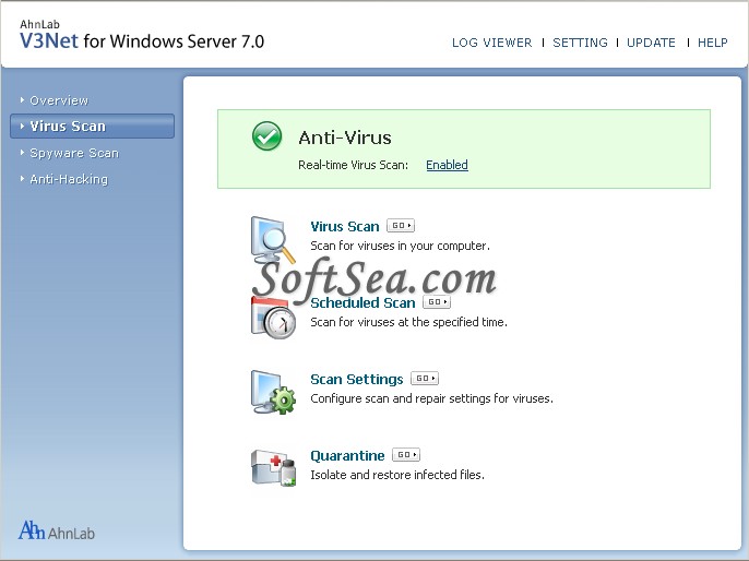 AhnLab V3Net for Windows Server Screenshot