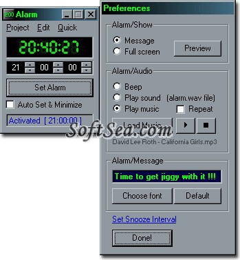 Alarm Screenshot