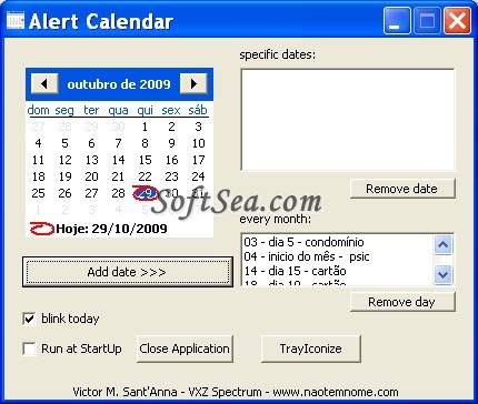 Alert Calendar Screenshot