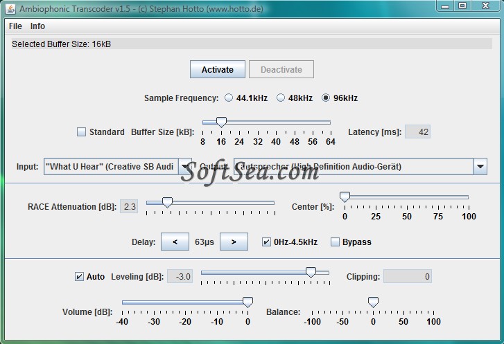 Ambiophonic Transcoder Screenshot