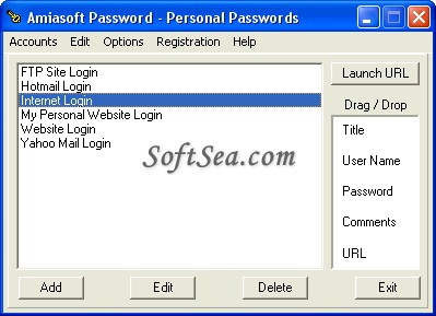 Amiasoft Password Screenshot