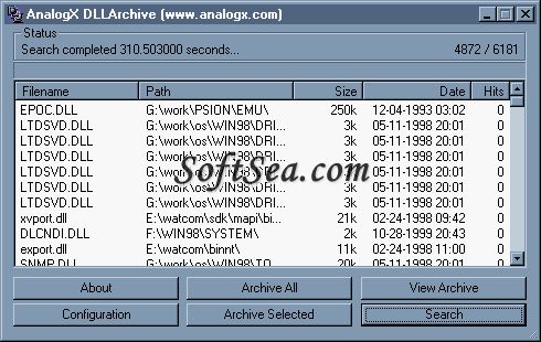 Analogx DLL Archive Screenshot