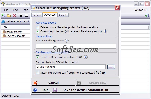 Androsa FileProtector Screenshot