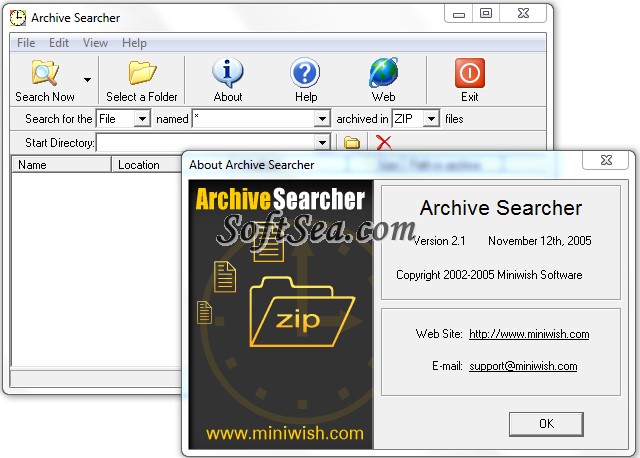 Archive Searcher Screenshot