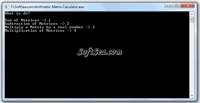 Arithmetic Matrix Calculator Screenshot