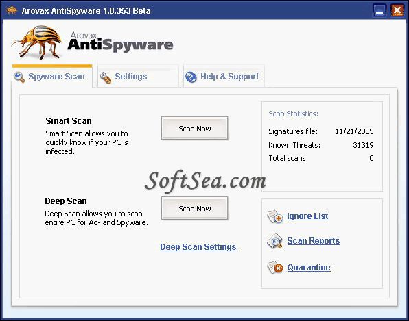 Arovax AntiSpyware Screenshot