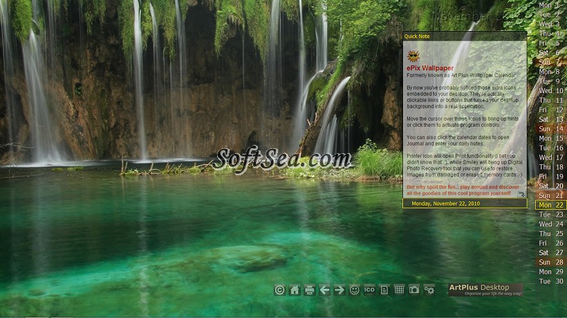 ArtPlus ePix - Wallpaper Calendar Screenshot