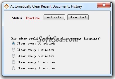 Automatically Clear Recent Documents History Screenshot