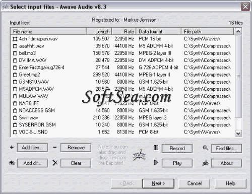 Awave Audio Screenshot