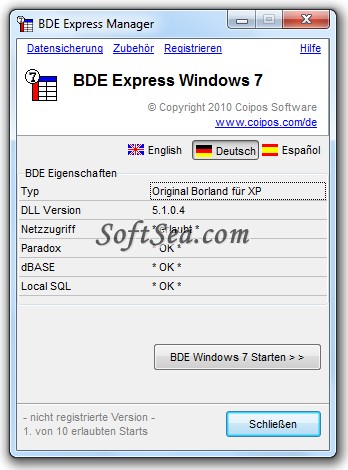 BDE eXpress Screenshot