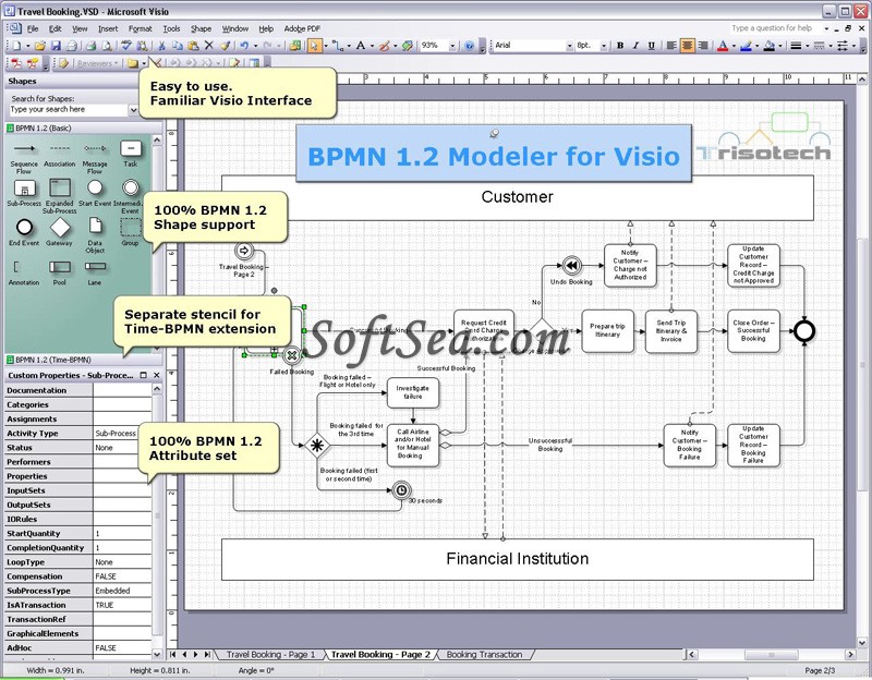 BPMN 1.2 Modeler for Visio Screenshot