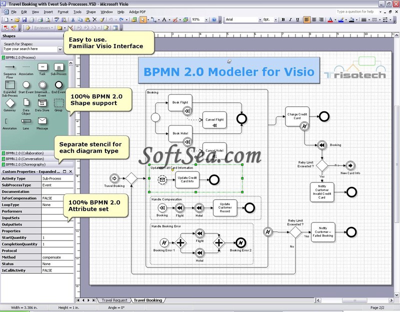 BPMN 2.0 Modeler for Visio Screenshot