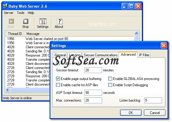 Baby Web Server Screenshot