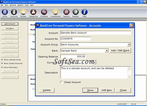BankTree Personal Finance Software Screenshot