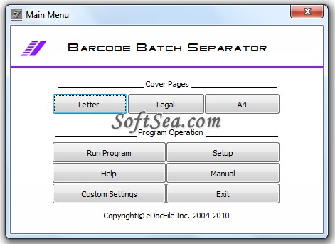 Barcode Batch Separator Screenshot