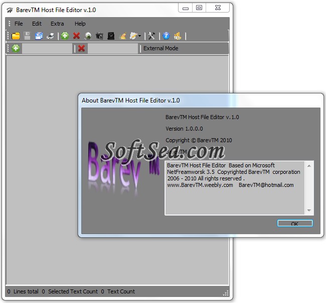 BarevTM Host File Editor Screenshot