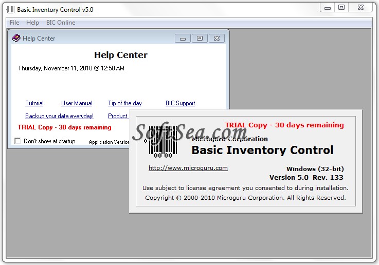 Basic Inventory Control Screenshot