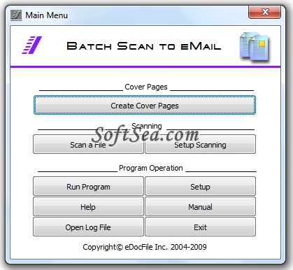 Batch Scan to eMail Screenshot