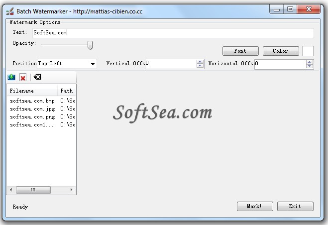 Batch Watermarker Freeware Screenshot