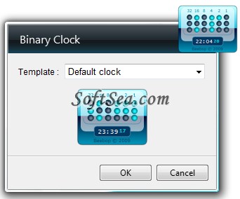 Binary Clock Gadget Screenshot