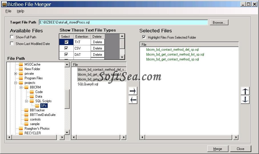 BizBee File Merger Screenshot