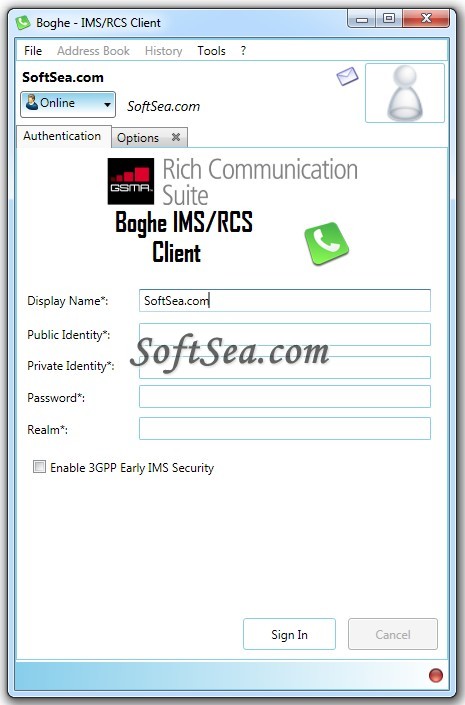 Boghe IMS/RCS Client Screenshot