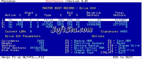 BootMaster Partition Recovery Screenshot