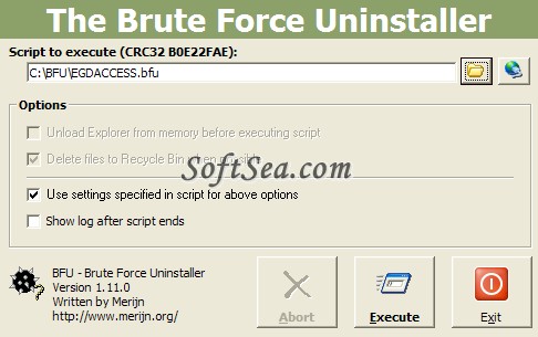 Brute Force Uninstaller Screenshot