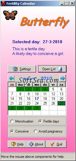 Butterfly (Fertility Calendar) Screenshot